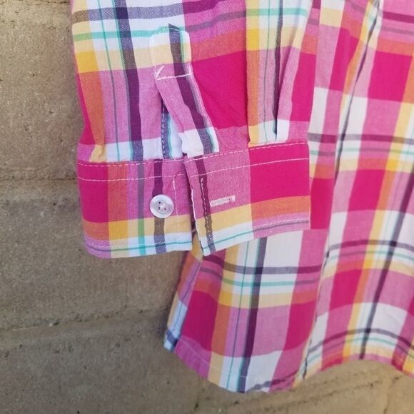 DICKIES Button Up Pink Plaid Shirt. Sz M - Picture 8 of 13